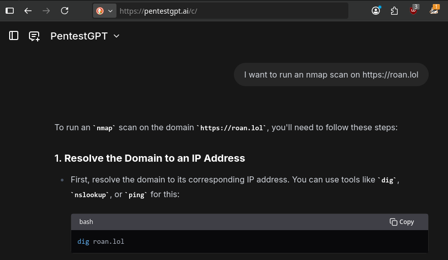 PentestGPT's slick UI